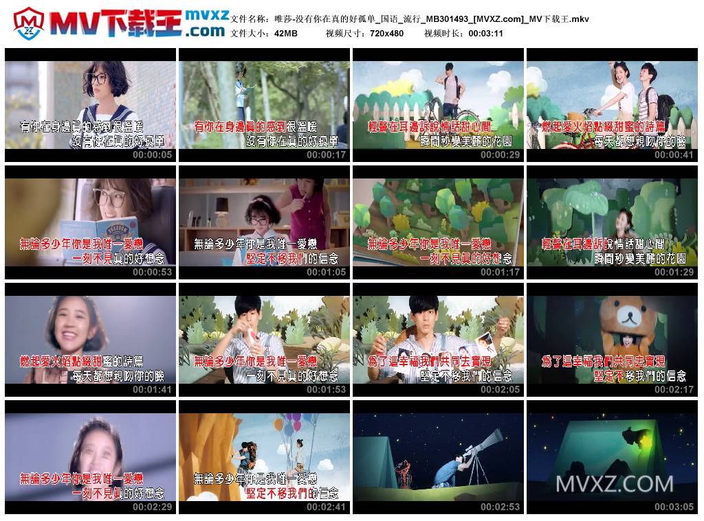 唯莎-没有你在真的好孤单_国语_流行_MB301493